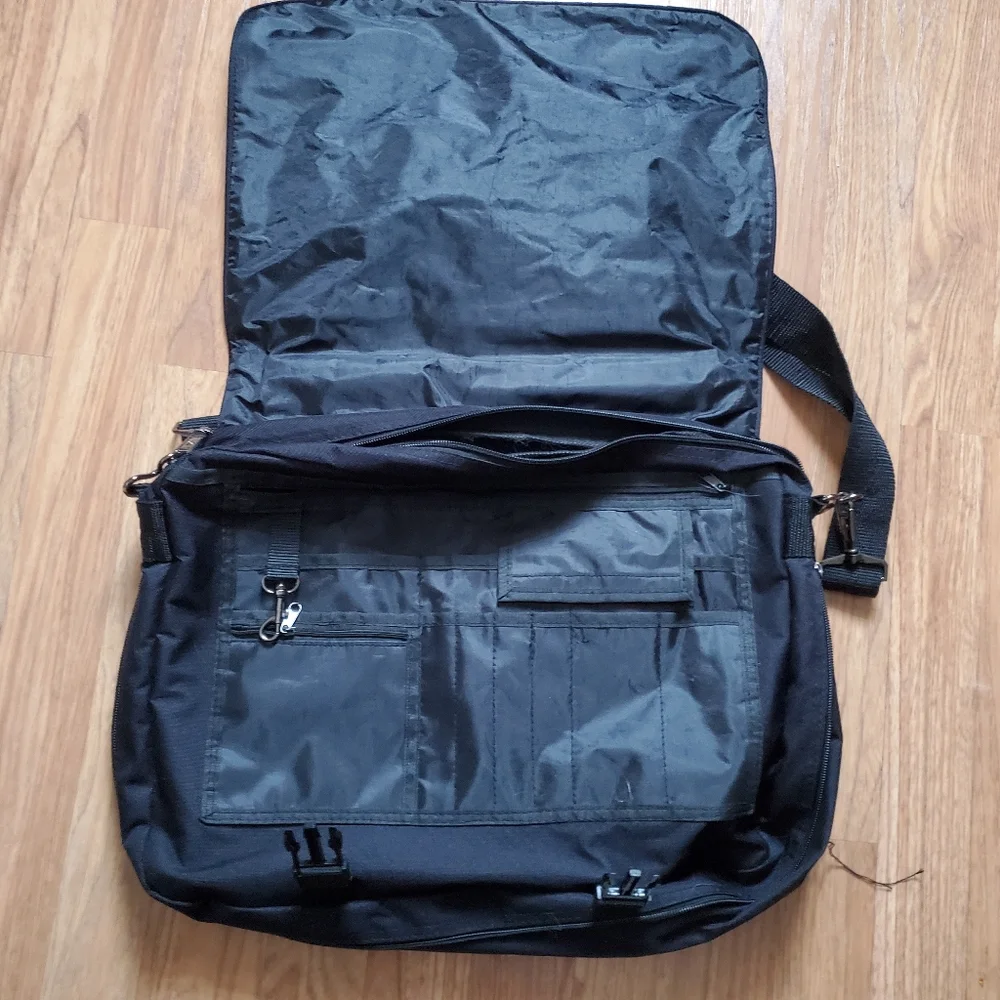 laptop bag, black nylon